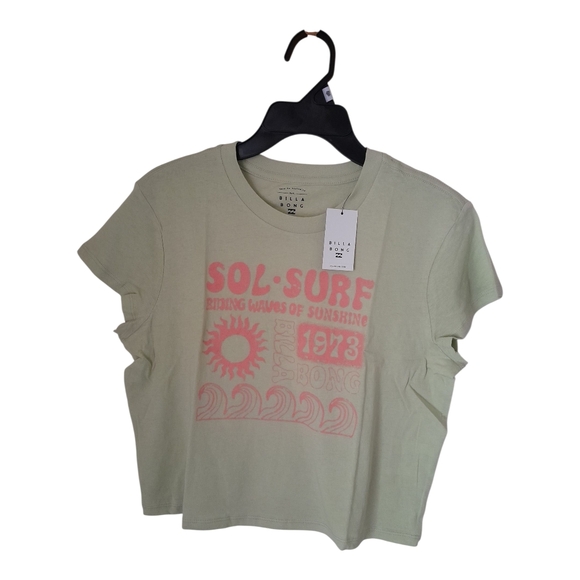 Billabong Sol Surf Graphic Short Sleeve Cropped T-Shirt L - Picture 2 of 7